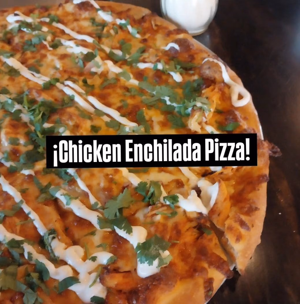 Close-up of a pizza special
